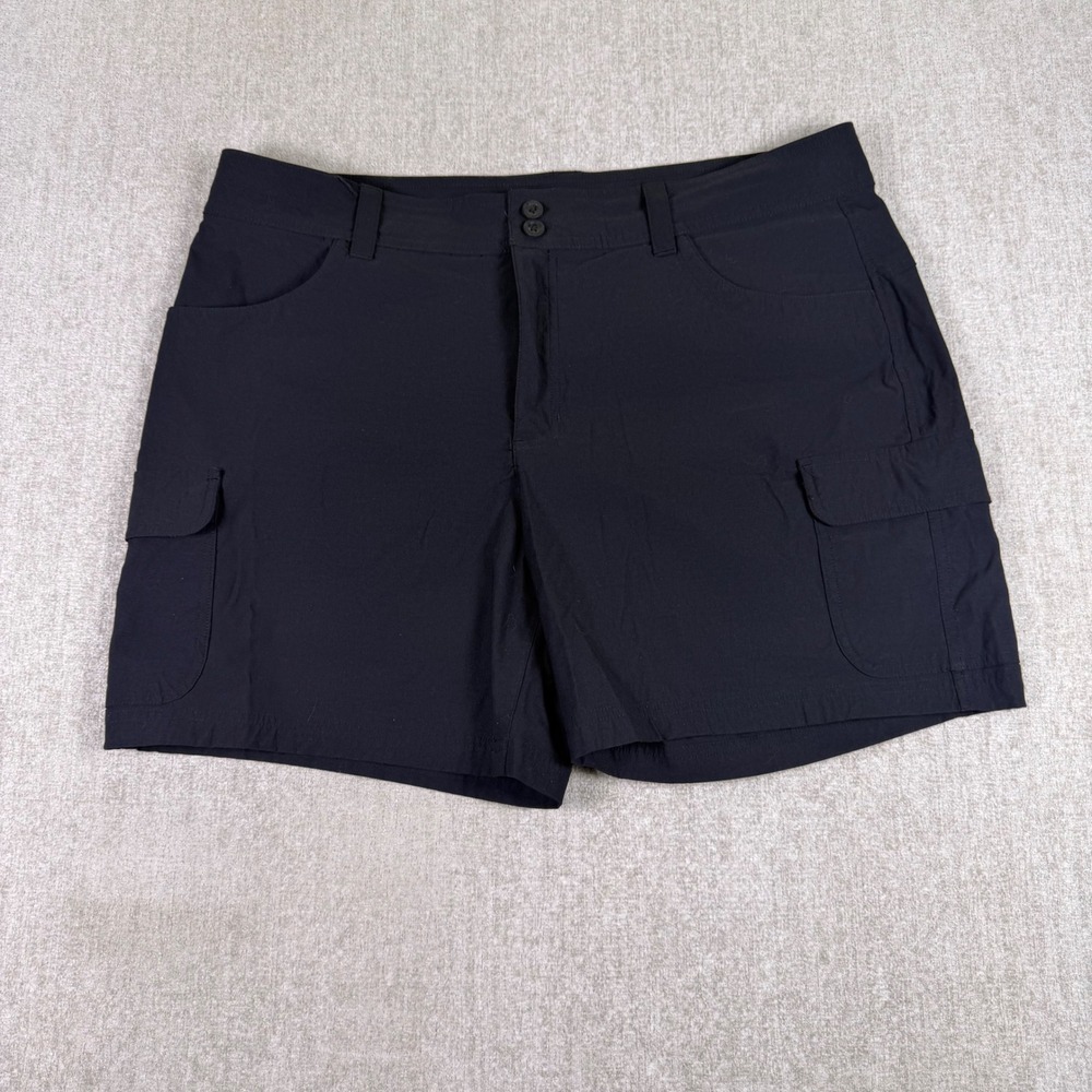 Eddie Bauer Summer Trail Shorts Womens 16 Black Hiking Cargo Stretch 1668847